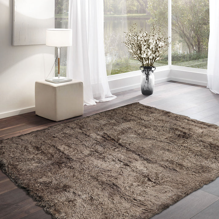 Square Brown, , Color Machine Made Shag Polyster Contemporary Oriental Rug