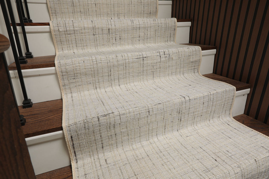 Multi Size Ivory  Gray Beige Color Hand Loomed Flatweave Wool and Polyster Modern Oriental Rug