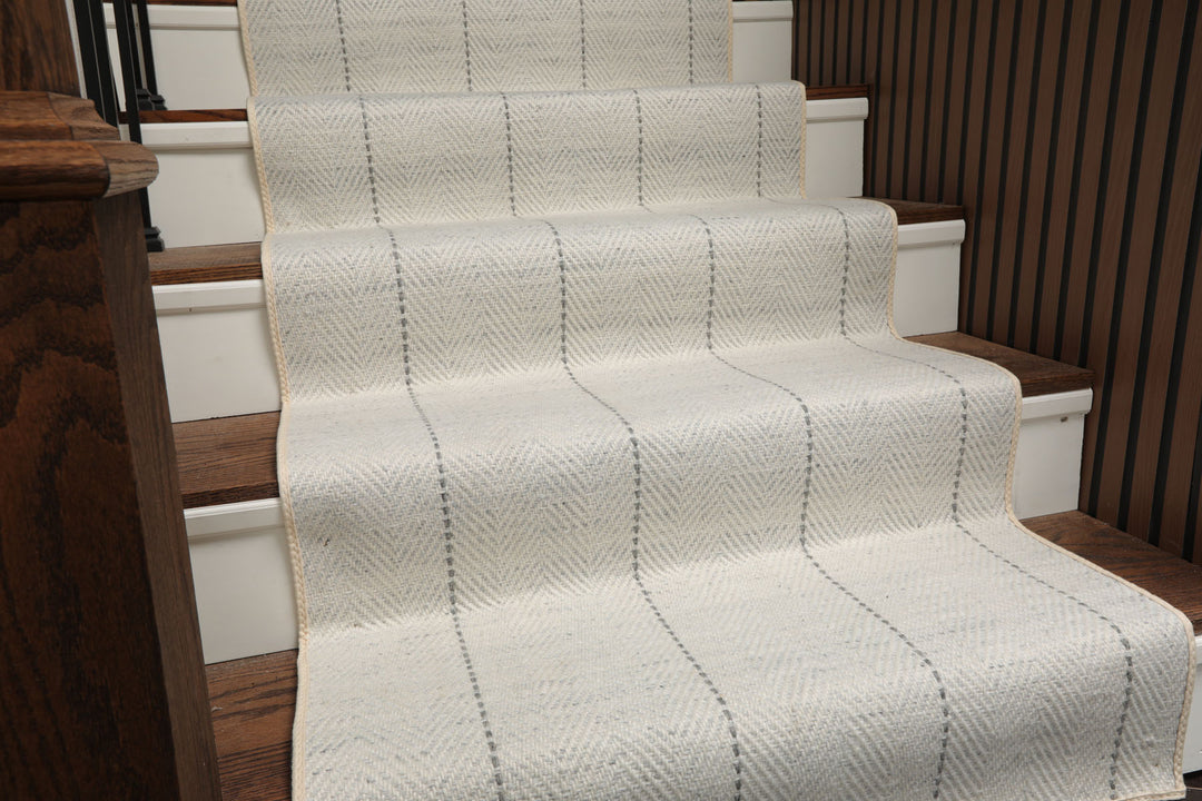 Multi Size Ivory  Gray Color Hand Loomed Flatweave Wool Modern Oriental Rug