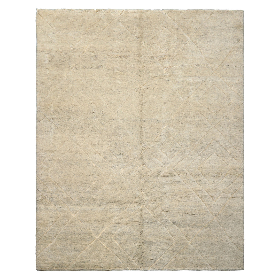 8x10 Beige, Gray, Color Hand Knotted Moroccan Wool Modern & Contemporary Oriental Rug