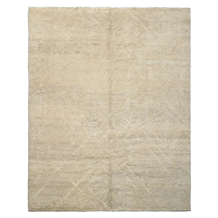 8x10 Beige, Gray, Color Hand Knotted Moroccan Wool Modern & Contemporary Oriental Rug