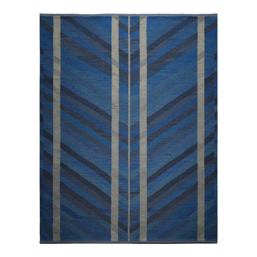 8x10 Blue, Gray, Beige Color Hand Woven Kilim wool Modern & Contemporary Oriental Rug