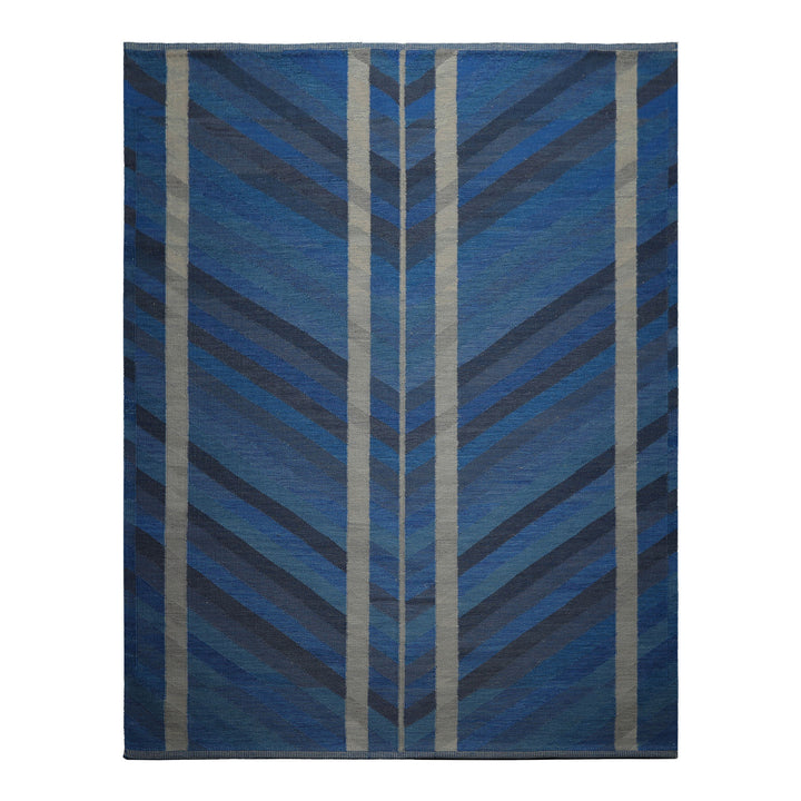 8x10 Blue, Gray, Beige Color Hand Woven Kilim wool Modern & Contemporary Oriental Rug