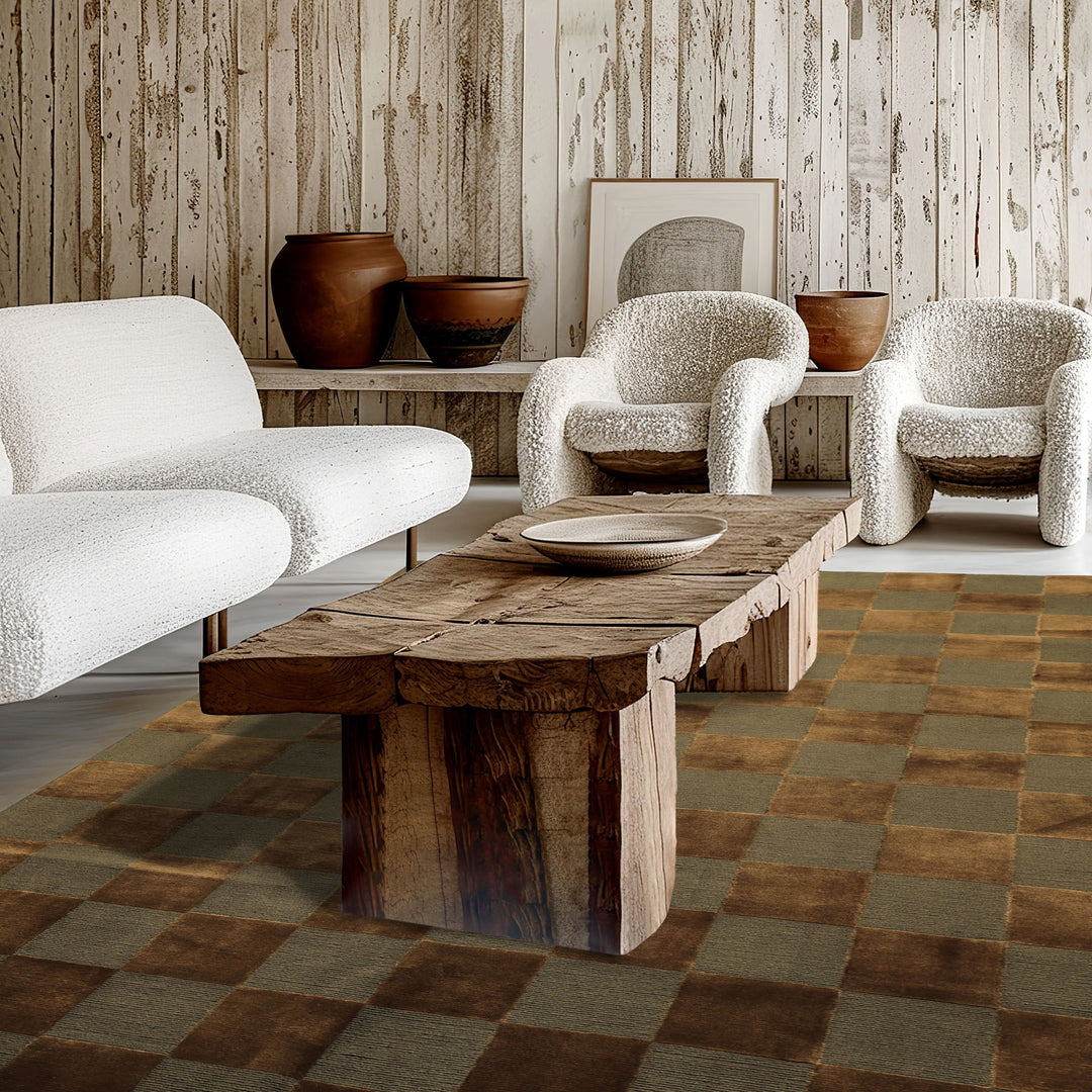 6x9 Olive, Green, Gold Color Hand Knotted Tibetan Wool & Silk Modern & Contemporary Oriental Rug