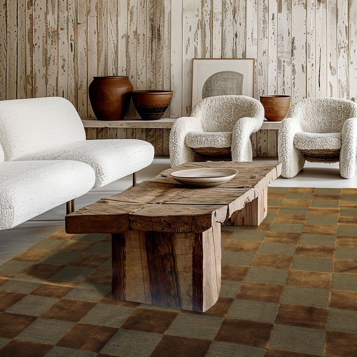 6x9 Olive, Green, Gold Color Hand Knotted Tibetan Wool & Silk Modern & Contemporary Oriental Rug