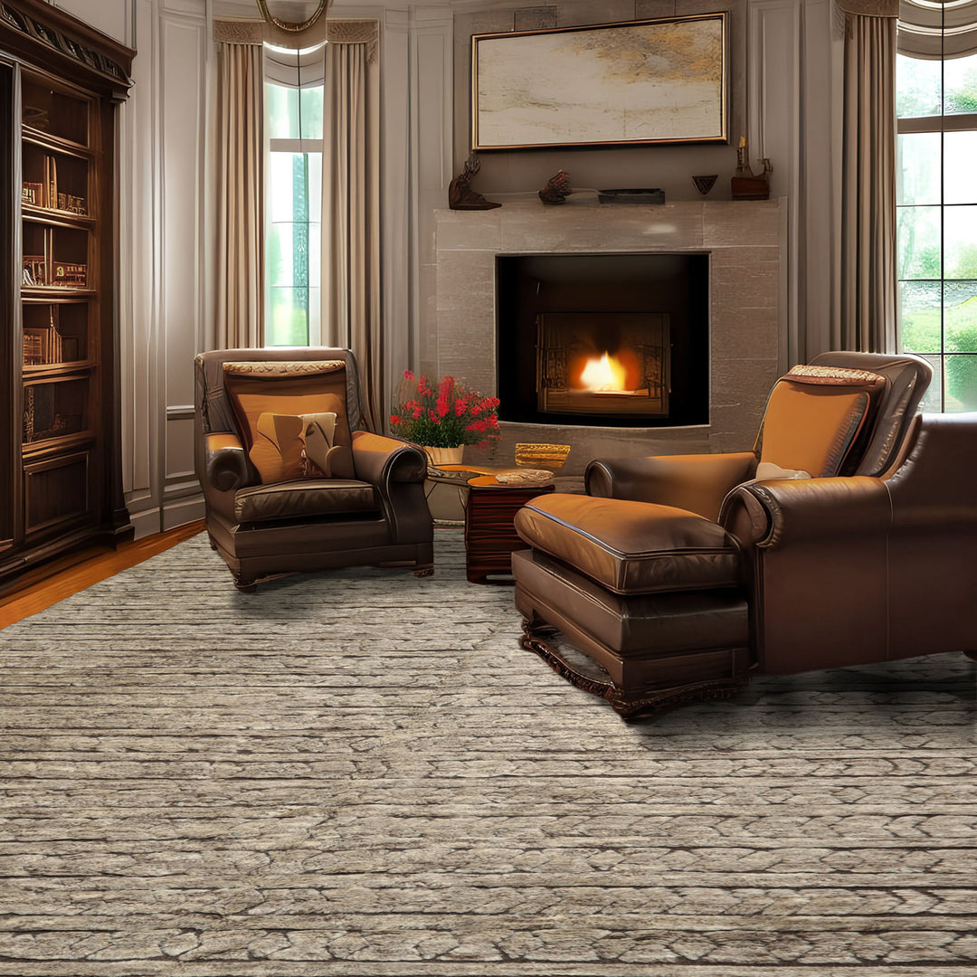 9x12 Beige, Brown, Color Hand Knotted Moroccan Wool Modern & Contemporary Oriental Rug