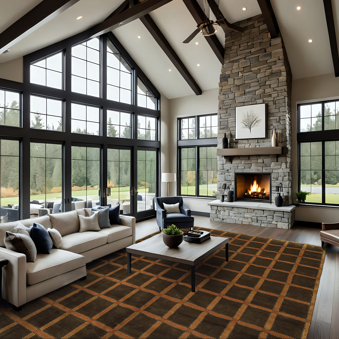 8x10 Mossy Green, Caramel, Tan Color Hand Knotted Tibetan? Wool Transitional Oriental Rug