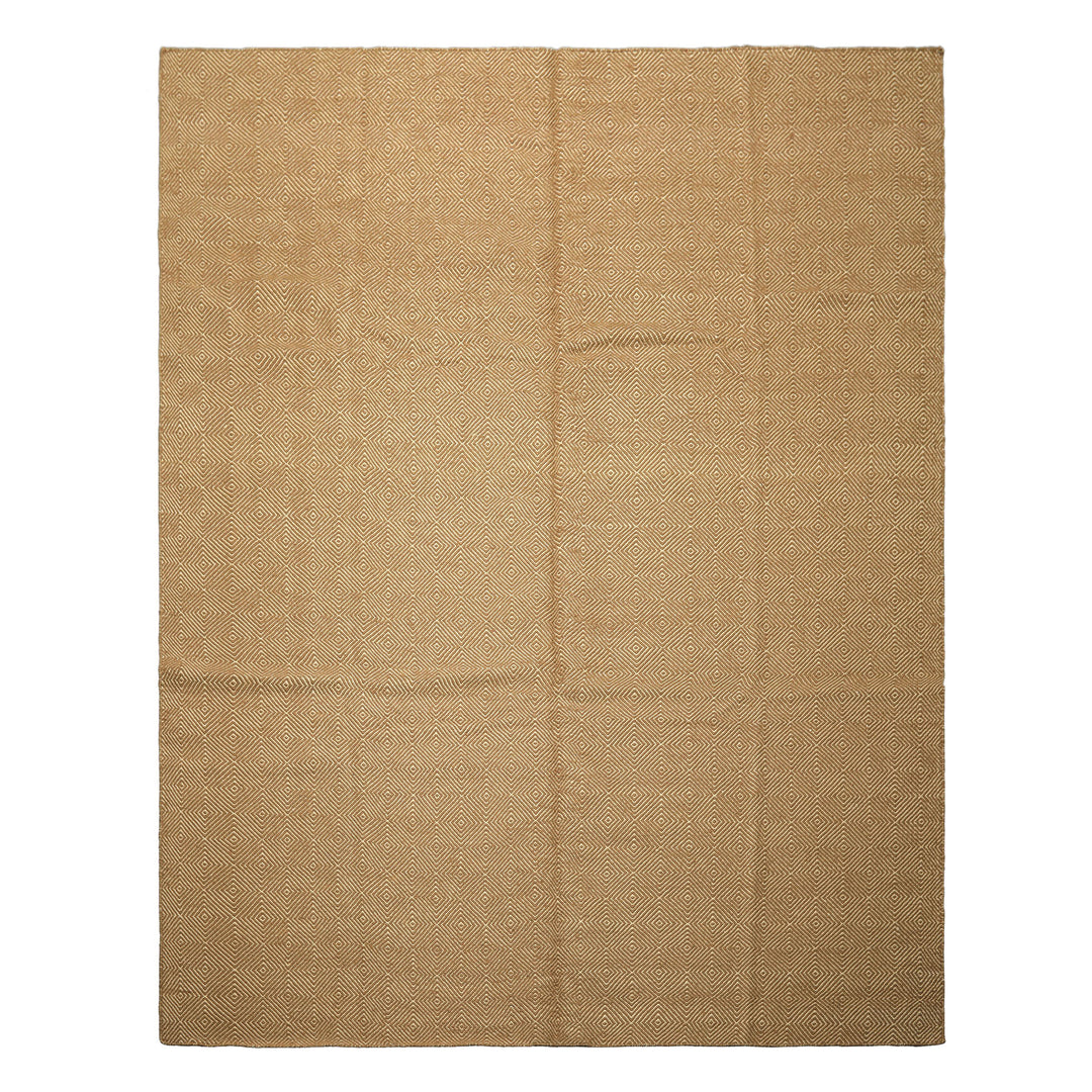 8x10 Gold, Ivory, Color Hand Woven Kilim Wool Modern & Contemporary Oriental Rug