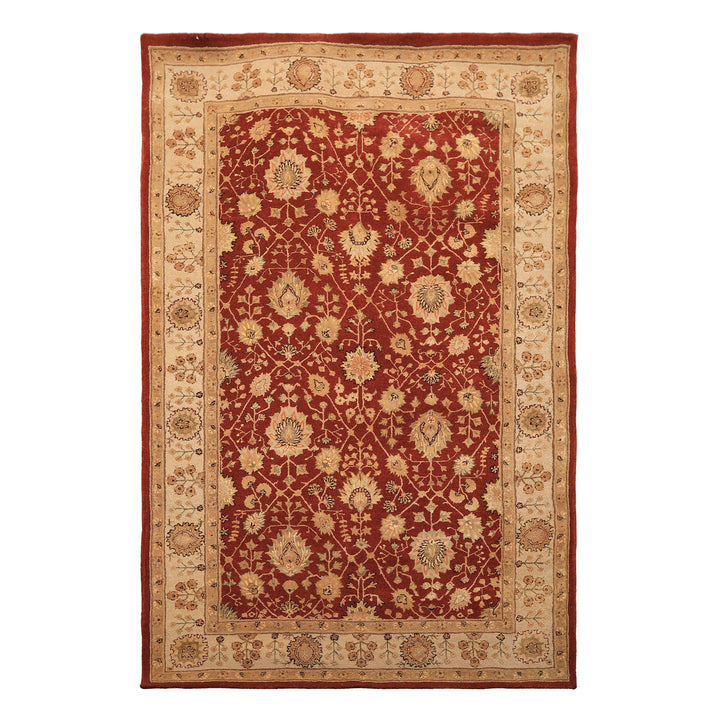 5x8 Burnt Orange, Ivory, Gold Color Hand Tufted Nourison Wool & Silk Traditional Oriental Rug