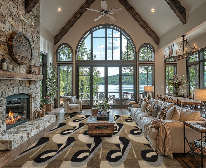 8x10 Moss, Charcoal, Slate Color Hand Knotted Tibetan Wool Modern & Contemporary Oriental Rug