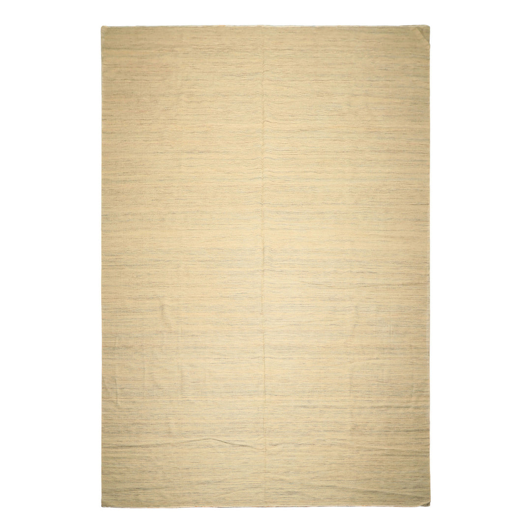 10x14 Ivory, Celadon, Multi Color Hand Woven Kilim Wool Modern & Contemporary Oriental Rug