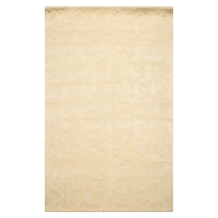 5x8 Tone on Tone Ivory, , Color Hand Tufted Handmade Wool Transitional Oriental Rug