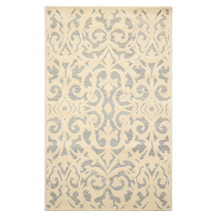 5x8 Ivory, Celadon, Color Hand Tufted Handmade Wool Transitional Oriental Rug