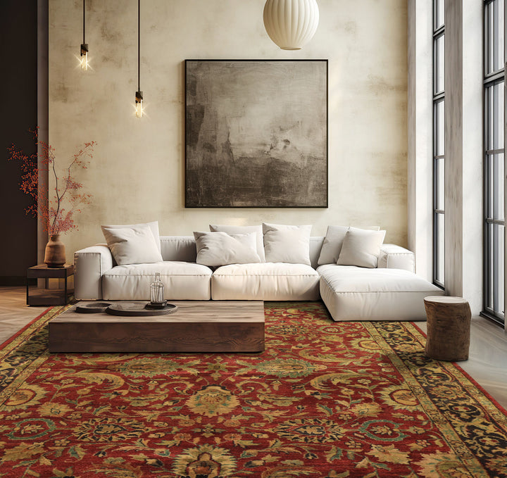 Celeste Rugs 6'1''x9 Hand Knotted Wool Rust Agra  Vintage Traditional Botanical Plush Pile Rug