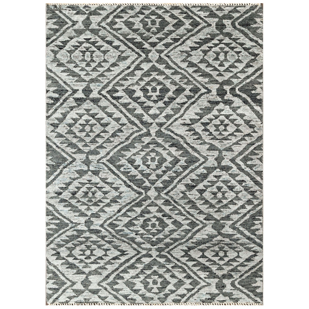 4x6 Dark Gray, Silver, Color Hand Knotted Oushak Wool  Oriental Rug
