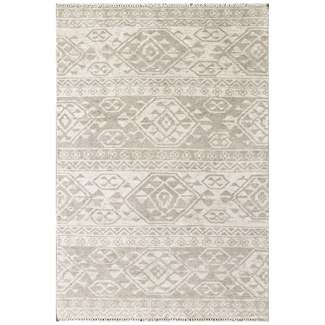 4x6 Beige, Gray, Color Hand Knotted Oushak Wool  Oriental Rug