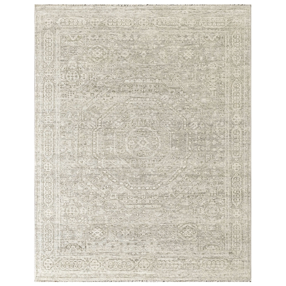 8x10 Tone on Tone Gray, , Color Hand Knotted Oushak Wool Traditional Oriental Rug