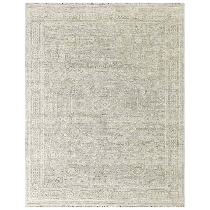 8x10 Tone on Tone Gray, , Color Hand Knotted Oushak Wool Traditional Oriental Rug