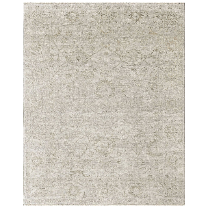 8x10 Tone on Tone Gray, , Color Hand Knotted Oushak Wool Transitional Oriental Rug