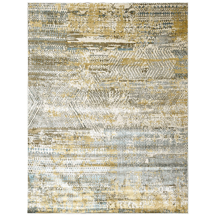 9x12 Beige, Gray, Gold Color Power Loom Oushak Wool Modern Oriental Rug