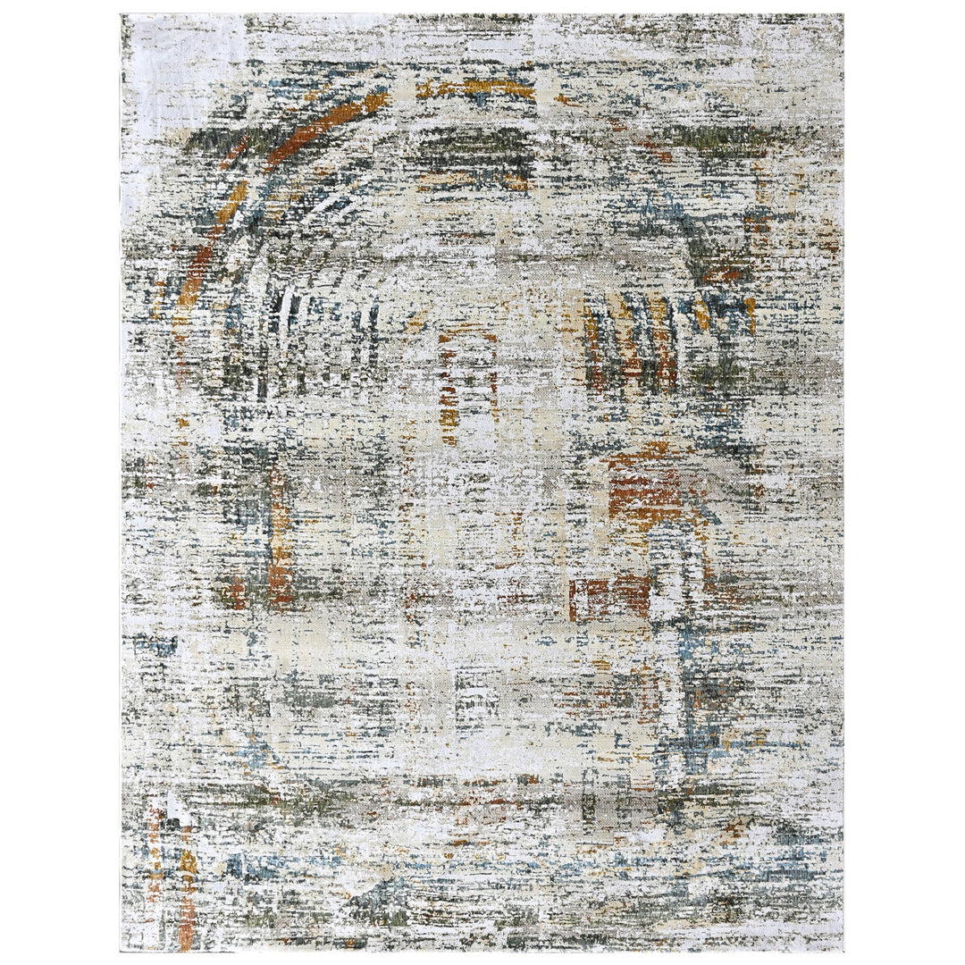 9x12 Gray, Beige, Burnt Orange Color Power Loom Oushak Wool Modern Oriental Rug