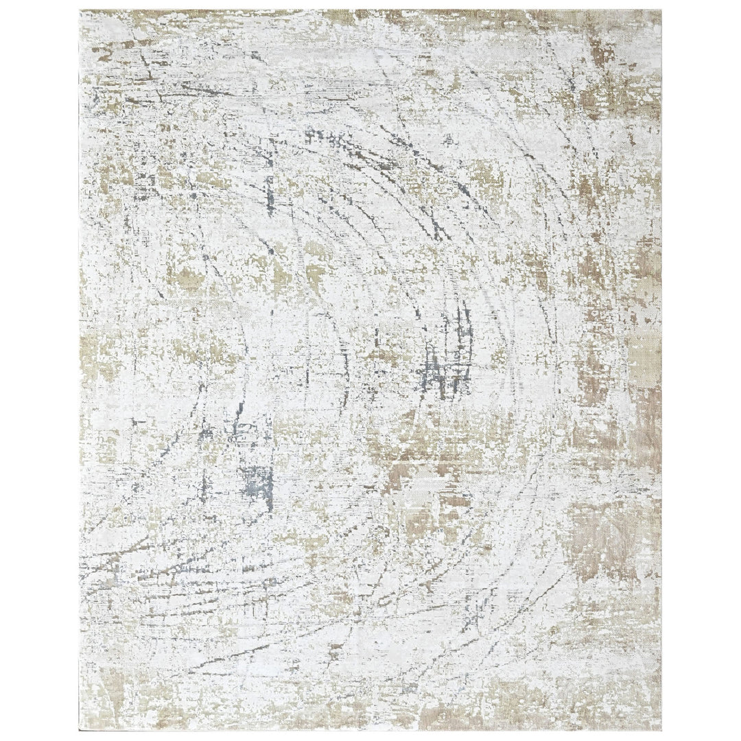 9x12 Ivory, Moss, Slate Color Power Loom Oushak Wool Modern Oriental Rug