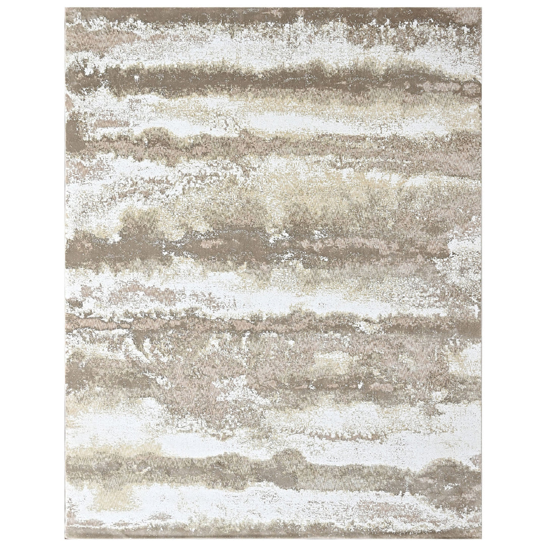 9x12 Ivory, Beige, Brown Color Power Loom Oushak Wool Modern Oriental Rug