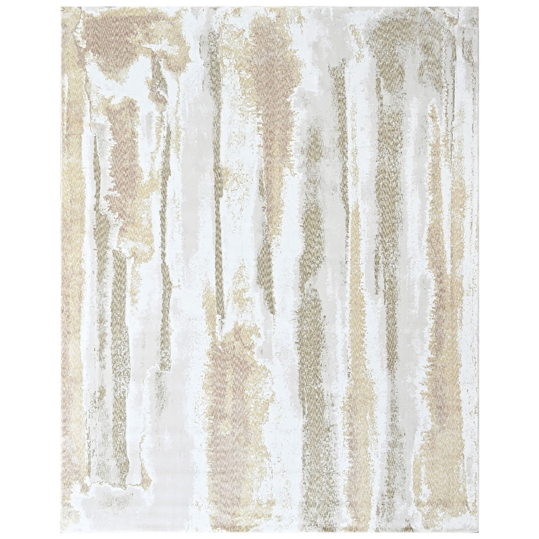 9x12 Ivory, Gray, Light Gold Color Power Loom Oushak Wool Modern Oriental Rug