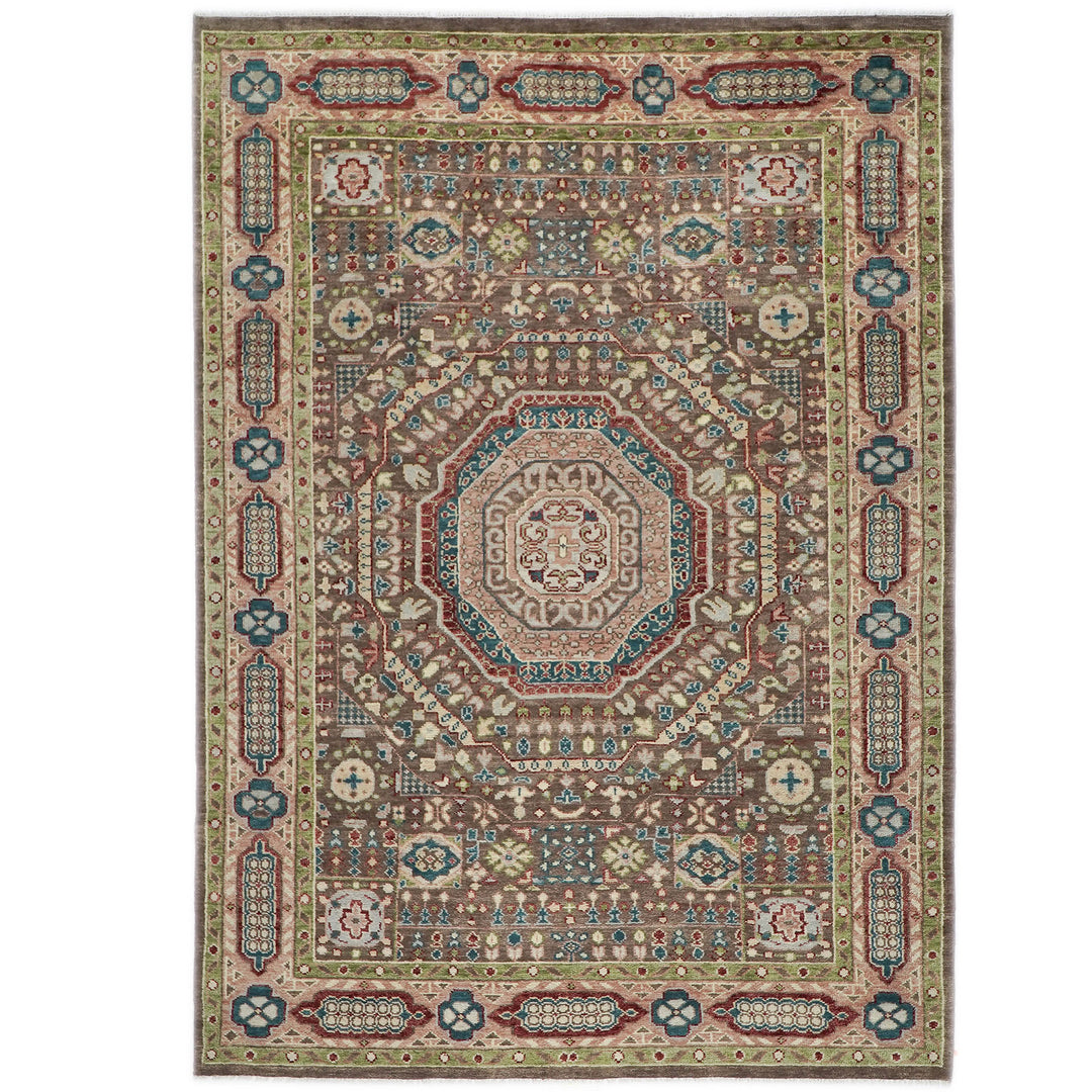 10x14 Brown, Rose, Teal Color Hand Knotted Oushak Wool Traditional Oriental Rug