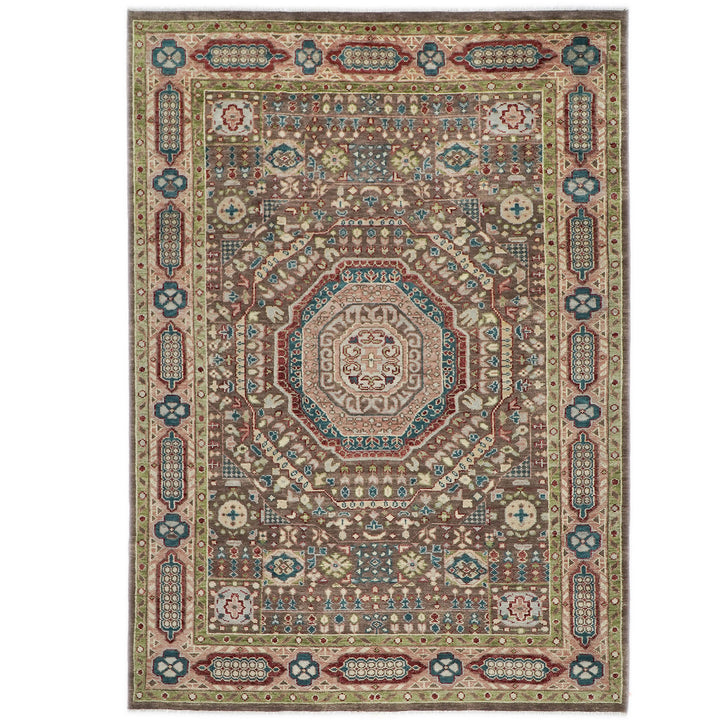 10x14 Brown, Rose, Teal Color Hand Knotted Oushak Wool Traditional Oriental Rug