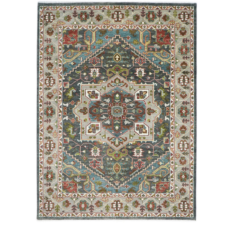 10x14 Gray, Ivory, Brown Color Hand Knotted Oushak Wool  Oriental Rug