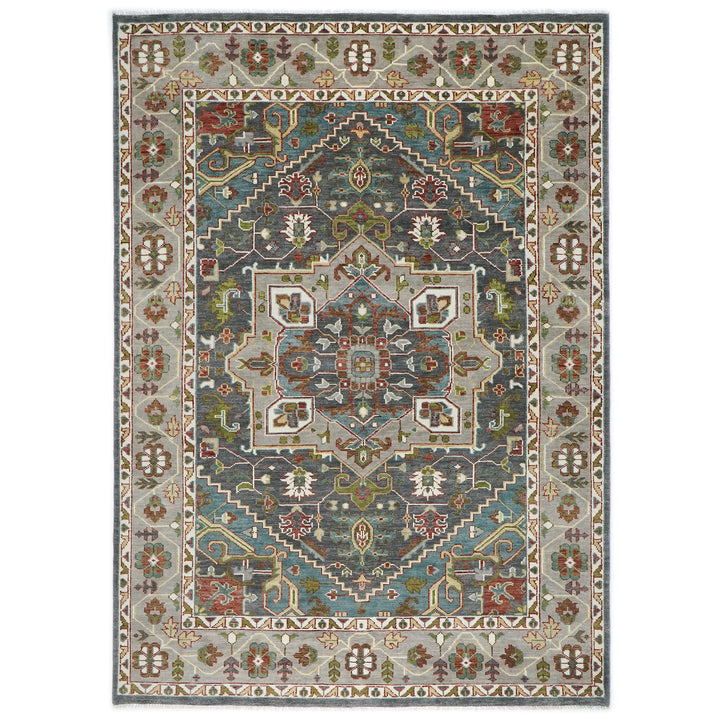 10x14 Gray, Taupe, Ivory Color Hand Knotted Oushak Wool  Oriental Rug