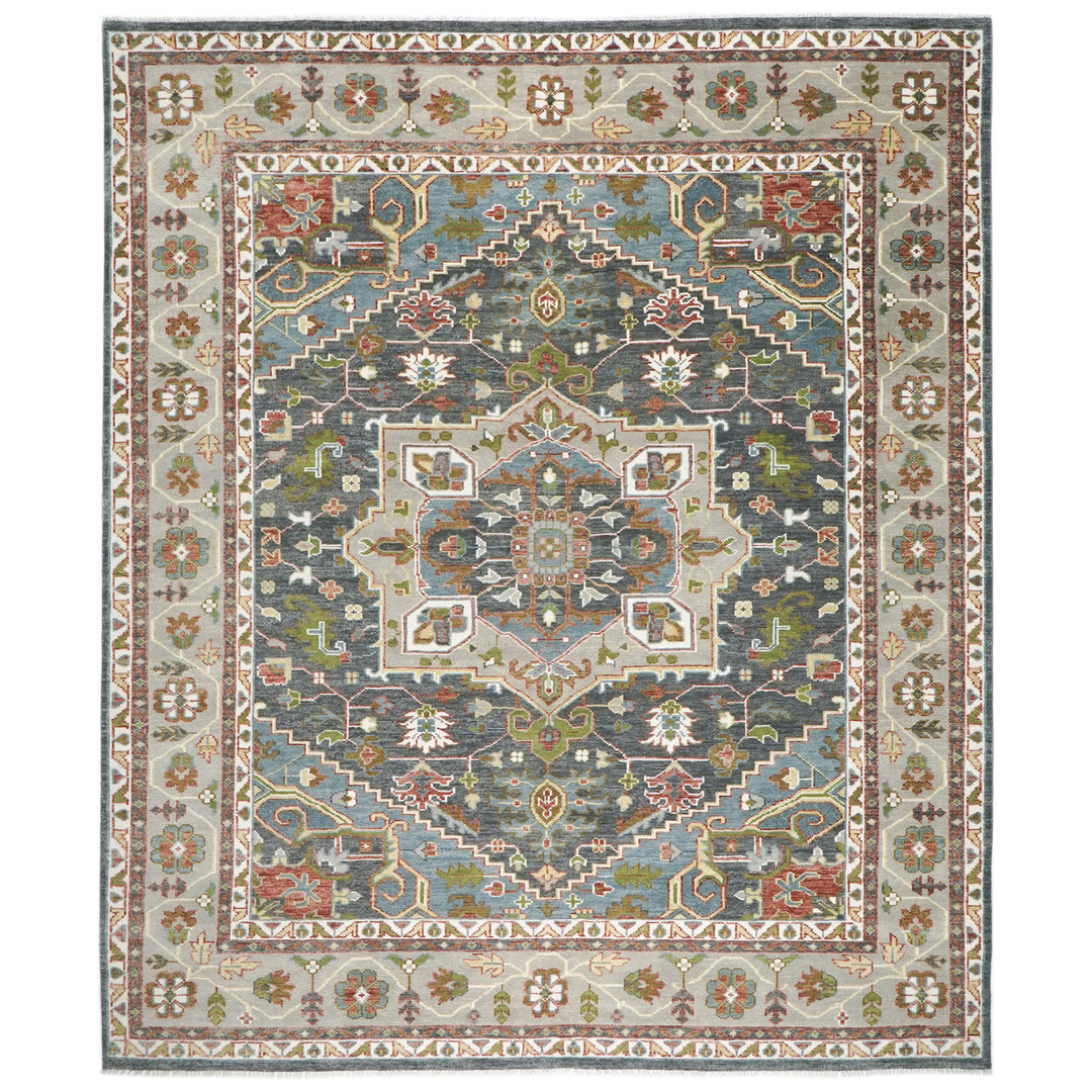 12x15 Slate, Gray, Blue Color Hand Knotted Oushak Wool  Oriental Rug