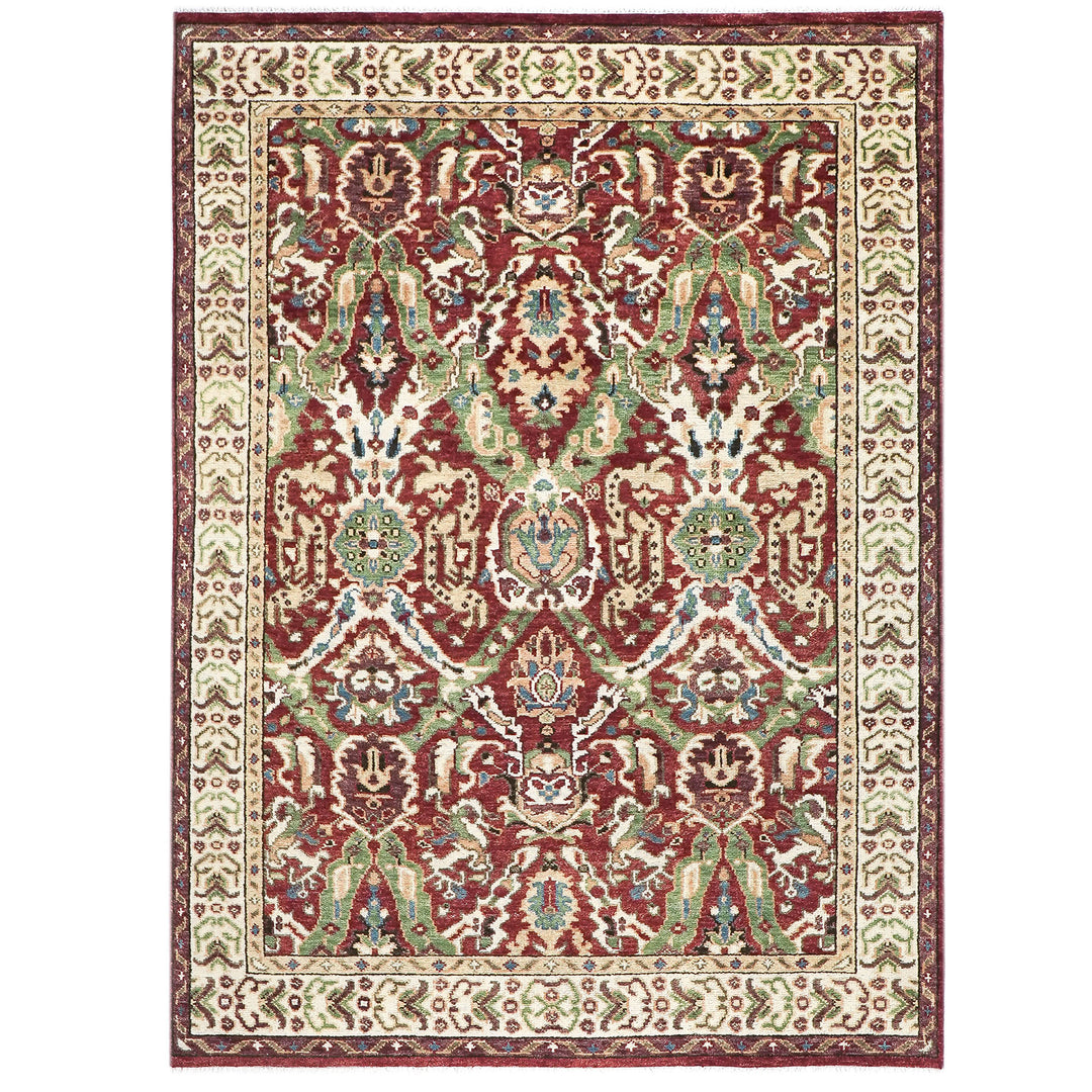 9x12 Rust, Lime, Ivory Color Hand Knotted Oushak Wool  Oriental Rug