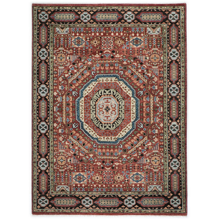 9x12 Rust, Sage, Blue Color Hand Knotted Oushak Wool Traditional Oriental Rug