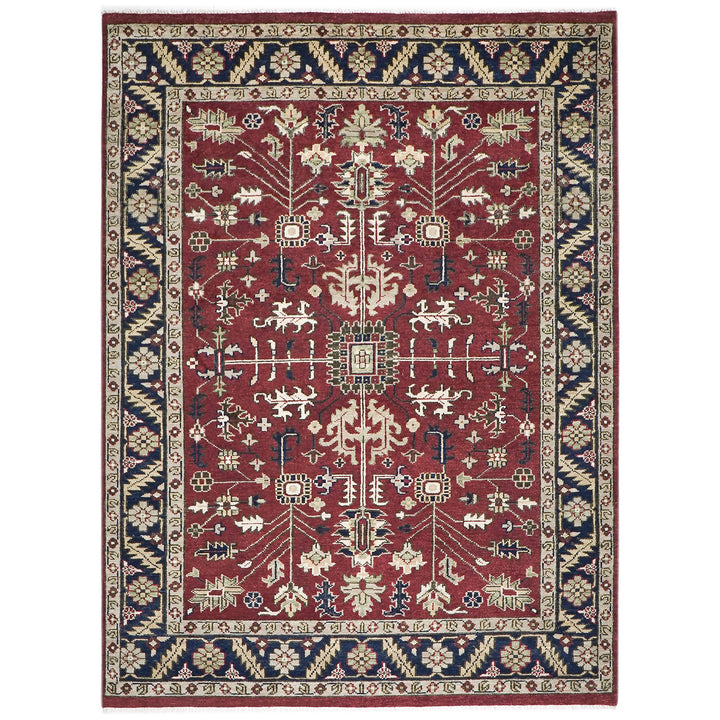 9x12 Rust, Navy, Beige Color Hand Knotted Oushak Wool Traditional Oriental Rug