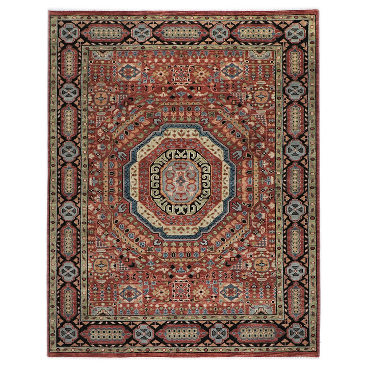 9x12 Rust, Sage, Blue Color Hand Knotted Oushak Wool Traditional Oriental Rug