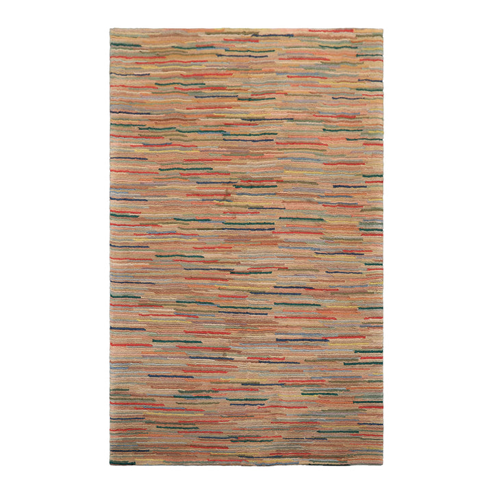 4x6 Rose, Multi, Color Hand Knotted Tibetan Wool Modern &amp; Contemporary Oriental Rug