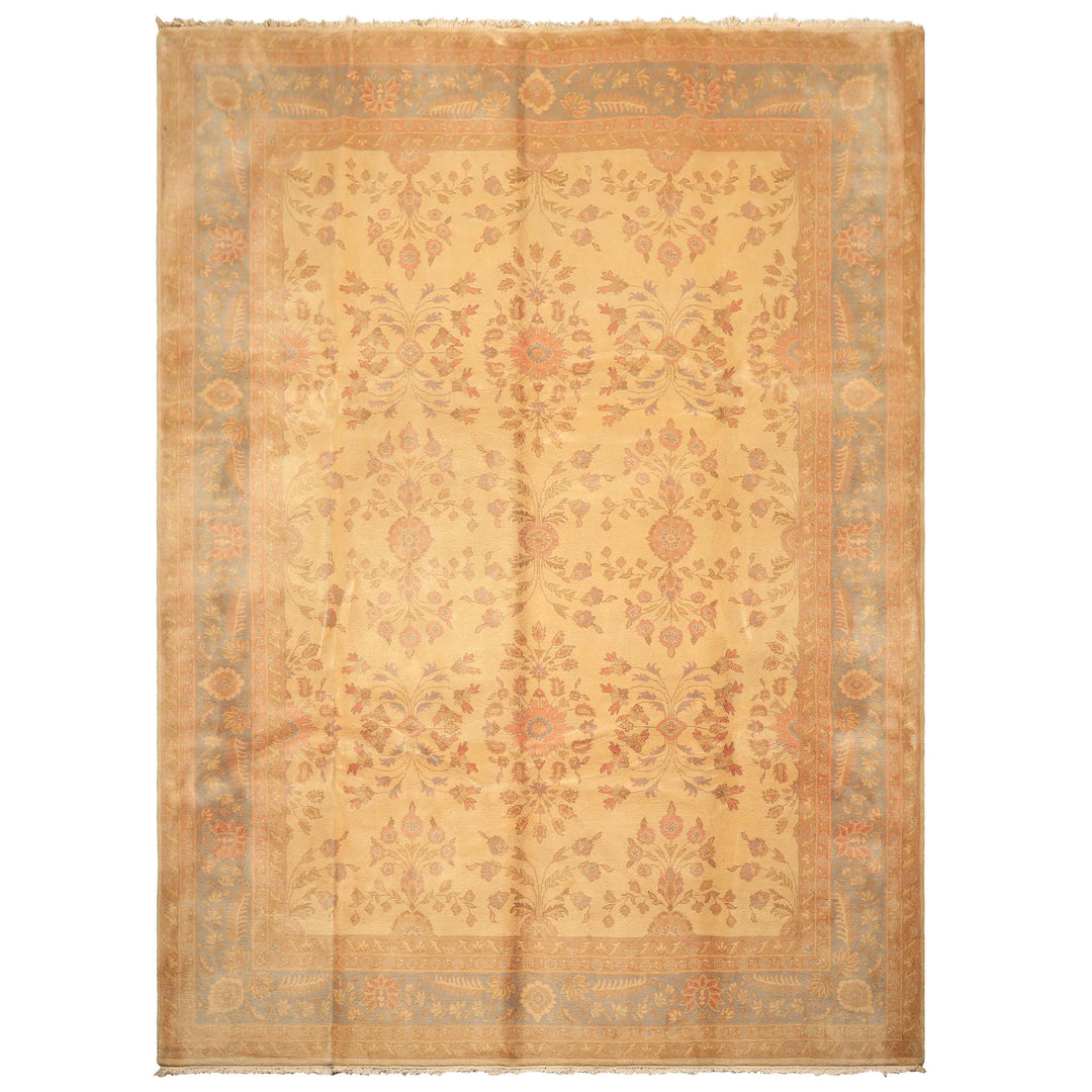 10x14 Beige, Seafoam, Blush Color Hand Knotted Oushak Wool Traditional Oriental Rug