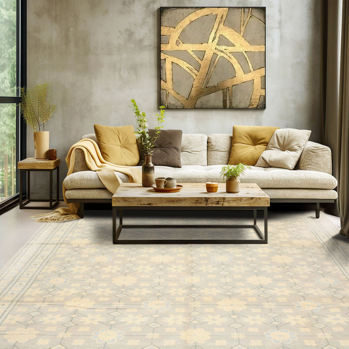 Celeste Rugs 8x10 Hand Knotted Premium Tibetan Transitional Tibetano Designer Gray Ivory Wool Area Rug