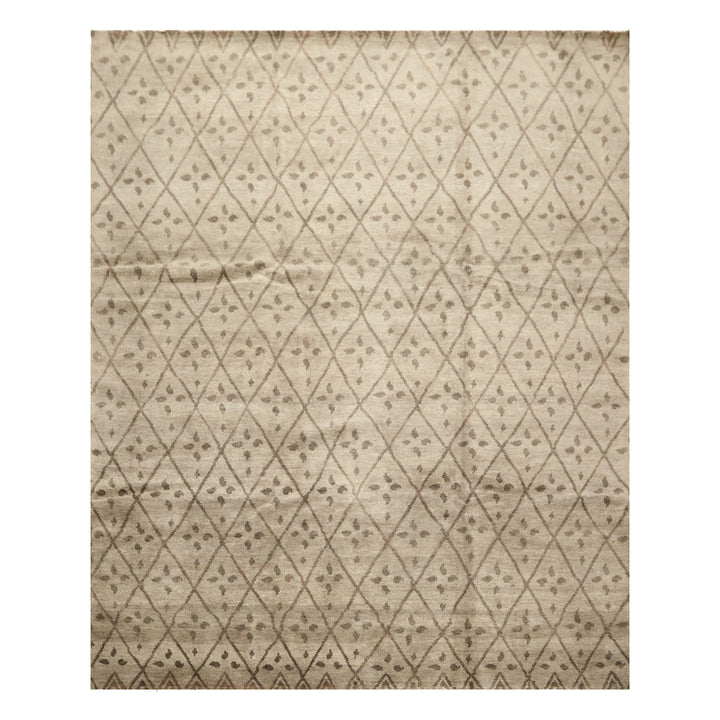8x10 Moss, Gray, Color Hand Knotted Oushak Wool Transitional Oriental Rug