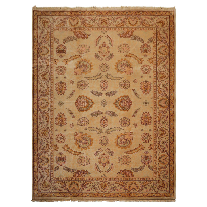 9x12 Beige, Celadon, Blush Color Hand Knotted Oushak New Zealand Wool Traditional Oriental Rug