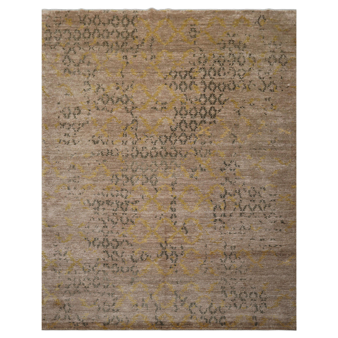 8x10 Taupe, Gray, Gold Color Hand Knotted Sherpa Bamboo Silk Modern Oriental Rug