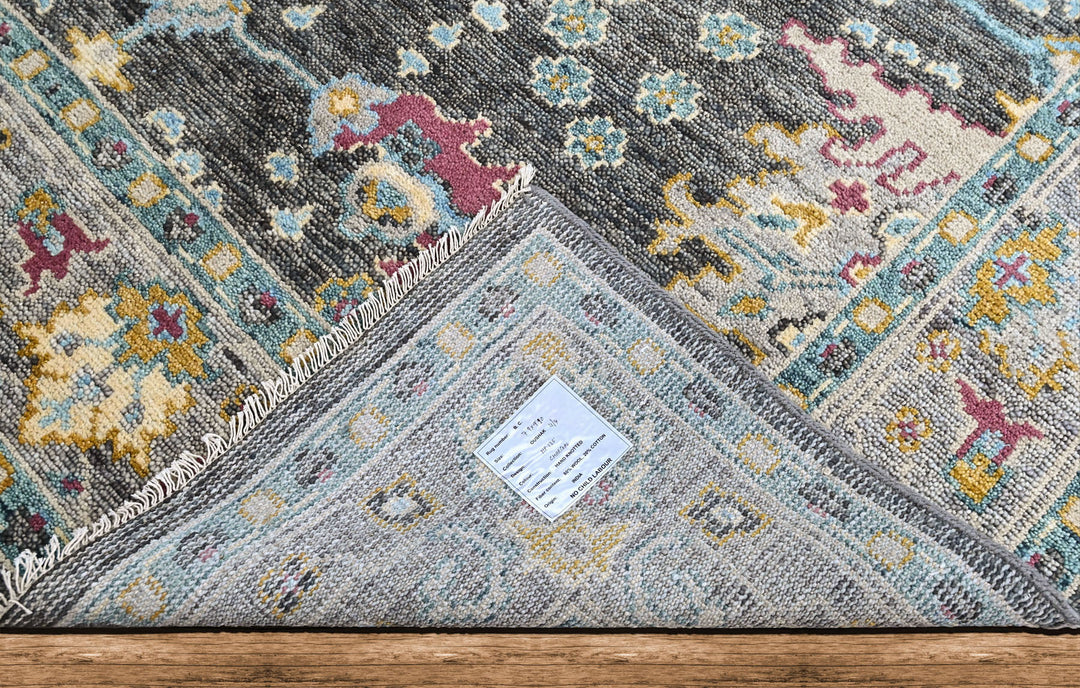 8x10 Gray, Beige, Aqua Color Hand Knotted Oushak Wool Arts and Crafts Oriental Rug