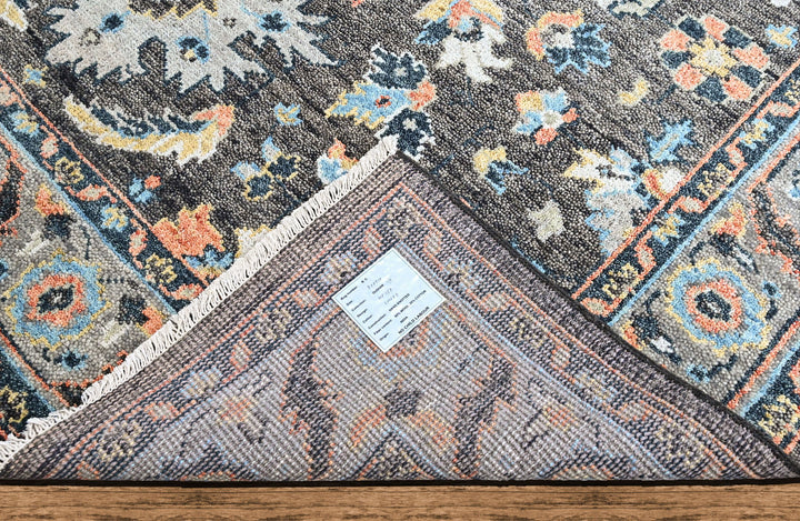 8x10 Gray, Blue, Aqua Color Hand Knotted Oushak Wool Arts and Crafts Oriental Rug