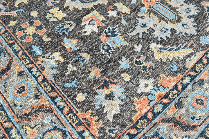 8x10 Gray, Blue, Aqua Color Hand Knotted Oushak Wool Arts and Crafts Oriental Rug