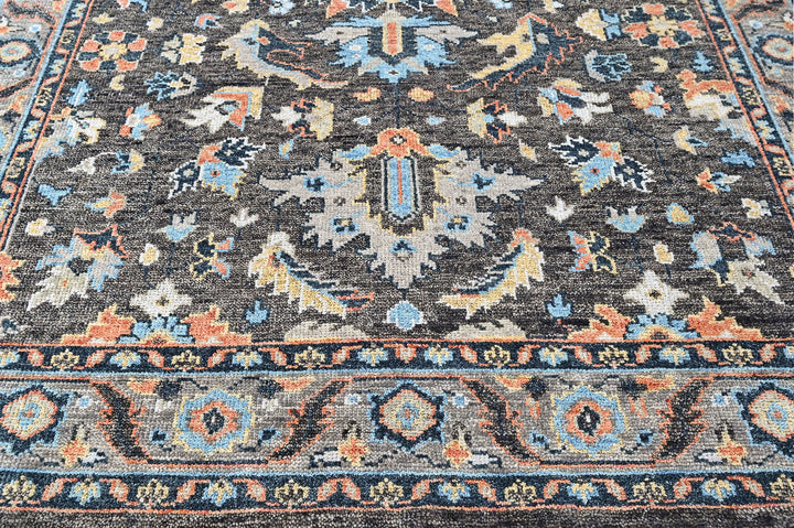 8x10 Gray, Blue, Aqua Color Hand Knotted Oushak Wool Arts and Crafts Oriental Rug