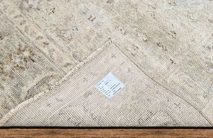 9x12 Gray, Beige, Slate Color Hand Knotted Oushak Wool Transitional Oriental Rug