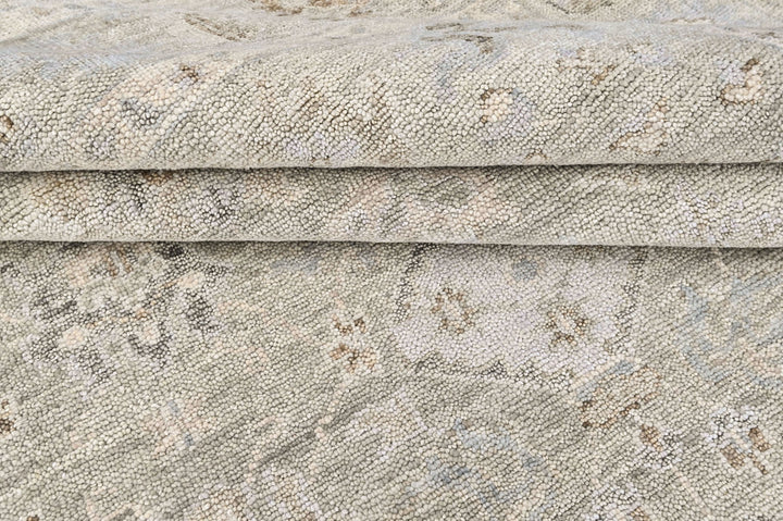 9x12 Gray, Beige, Slate Color Hand Knotted Oushak Wool Transitional Oriental Rug