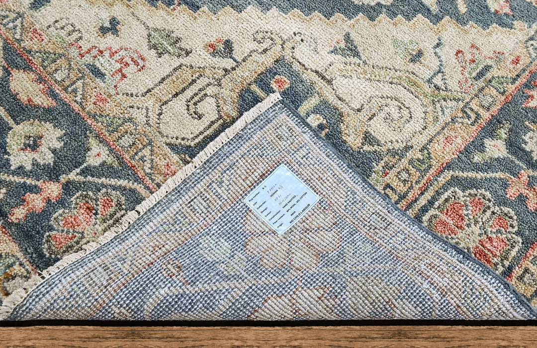8'3x12 Slate, Beige, Blush Color Hand Knotted Oushak Wool  Oriental Rug